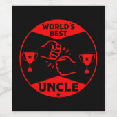 De beste oom van de wereld wijn etiket (Enkel label)