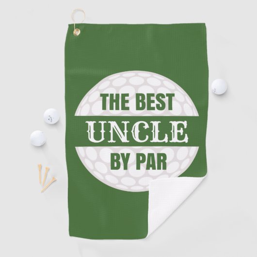 De beste oom van Par Golfers Funny Pun Golfhanddoek (Insitu)
