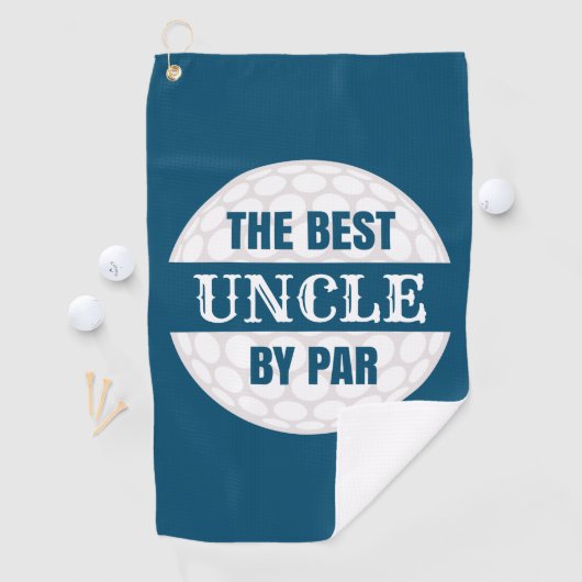 De beste oom van Par Golfers Funny Pun Navy Blue Golfhanddoek (Insitu)