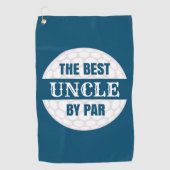 De beste oom van Par Golfers Funny Pun Navy Blue Golfhanddoek (Voorkant)