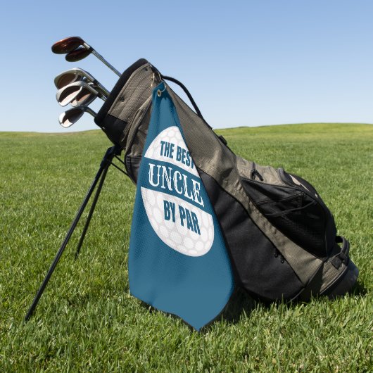 De beste oom van Par Golfers Funny Pun Navy Blue Golfhanddoek (Groen)