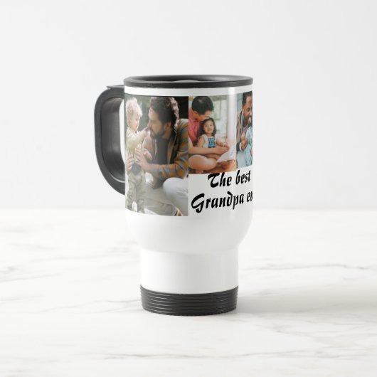 De beste opa ooit 4 foto's reizen mok wit (Voorkant links)