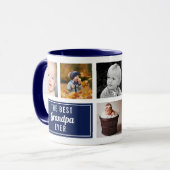 De Beste Opa Ooit Navy Blauwe Collage Foto Mok (Voorkant links)
