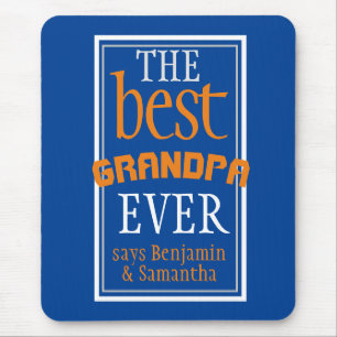 De Beste Opa Ooit Typografie Blauwe Muismat