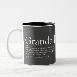 De beste opa opa opa Papa Definitie grijs Tweekleurige Koffiemok