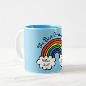 De Beste Opa, Opa, Papa Ooit Regenboog Blauw Tweekleurige Koffiemok (Voorkant links)