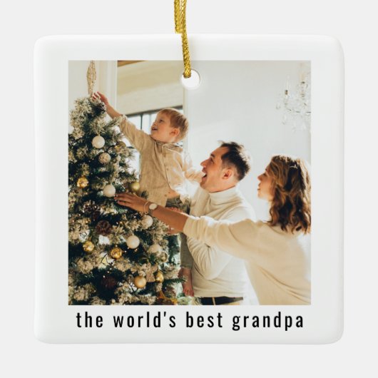 De beste opa ter wereld | Twee foto Keramisch Ornament (Voorkant)