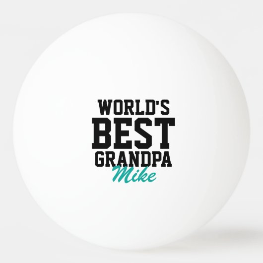 De beste opa zwarte en Blauwgroen Vaderdag ter wer Pingpongbal (Voorkant)