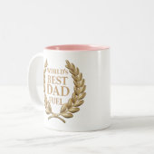 "De beste pap brandstof ter wereld" Tweekleurige Koffiemok (Voorkant links)