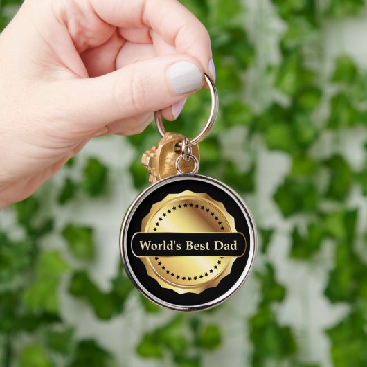 De beste pap Gold Medallion Sleutelhanger (Hand)