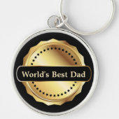 De beste pap Gold Medallion Sleutelhanger (Voorkant)