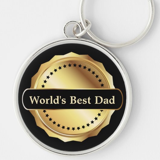 De beste pap Gold Medallion Sleutelhanger (Voorkant)
