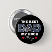 "De beste pap mijn rock liefde altijd" Graphic Ronde Button 5,7 Cm (Voorkant /achterkant)