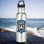 De beste pap ooit Modern Vaderdag cadeau Waterfles<br><div class="desc">De beste vader ooit een modern typografische ontwerp in blauw,  zwart-wit,  gewaagd en eenvoudig,  goed aangepast cadeau voor vader,  toekomstige vader of opa op vaderdag,  verjaardag,  enz. Pas het aan met je eigen woorden en kleur.</div>