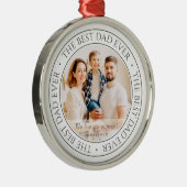 De beste pap ooit Moderne klassieke foto Metalen Ornament (Rechts)