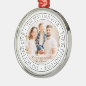 De beste pap ooit Moderne klassieke foto Metalen Ornament (Links)