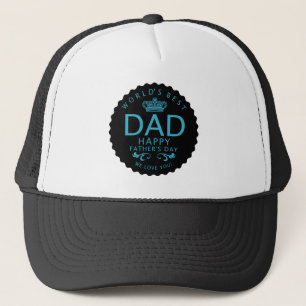 De beste pap Vaderdag van Cool Blue en Black World Trucker Pet