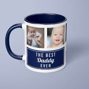 De Beste Papa Aller Tijden Navy Blauwe Collage Fot Mok