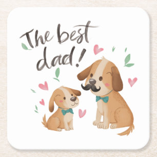 De beste papa hond kartonnen onderzetters
