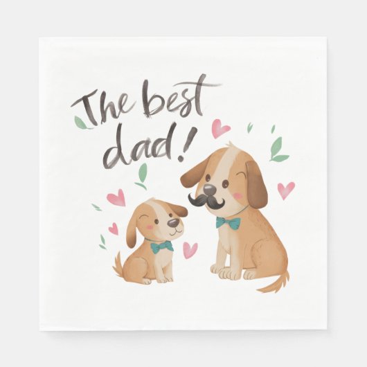 De beste papa hond servet (Voorkant)