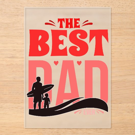 De Beste Papa Ooit Acryl Uitnodigingen (Voorkant)