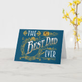  De Beste Papa Ooit Blauw Goud vaderdag Kaart (Gele Bloem)