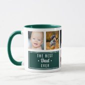 De Beste Papa Ooit Groen Aangepaste Foto Collage Mok (Links)