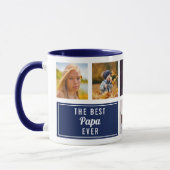 De Beste Papa Ooit Navy Blauwe Collage Aangepaste  Mok (Links)