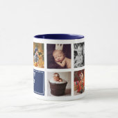 De Beste Papa Ooit Navy Blauwe Collage Aangepaste  Mok (Midden)