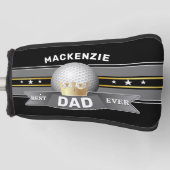 De Beste Papa Ooit Nep Goud Sport Golfheadcover (Voorkant)