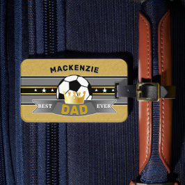 De Beste Papa Ooit Nep Goud. VOETBAL Sport Bagagelabel