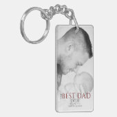 De Beste Papa Ooit Typografie Vaderdag Foto  Sleutelhanger (Voorkant Links)