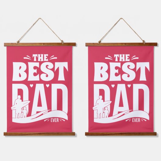 De Beste Papa Ooit - Vader & Kind Hangend Wandkleed (Dubbel)