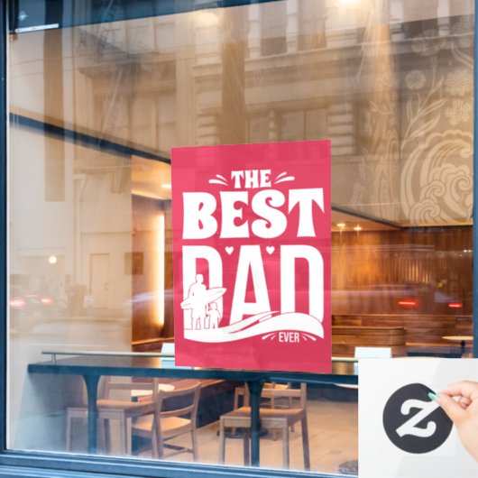 De Beste Papa Ooit - Vader & Kind Raamsticker (Cafe Raam)