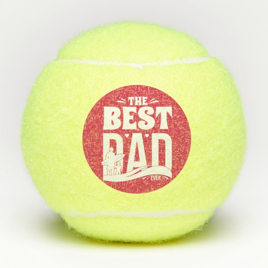 De Beste Papa Ooit - Vader & Kind Tennisballen (Voorkant)