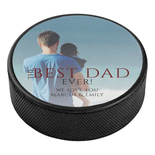 De beste papa ooit Vaderdag Keepsake Foto Hockey Puck (3/4)