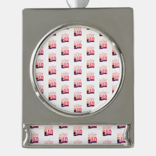 De Beste Papa Ooit Verzilverd Banner Ornament