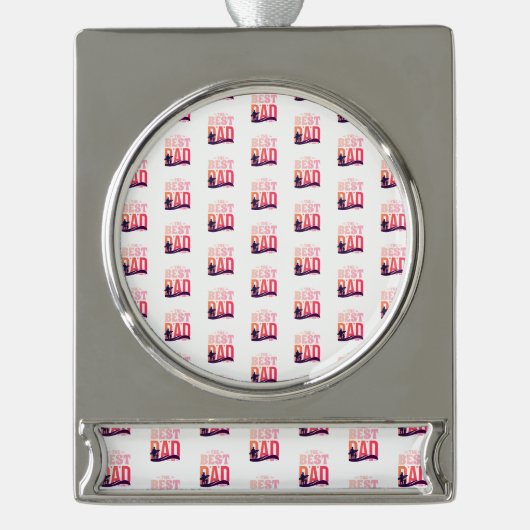 De Beste Papa Ooit Verzilverd Banner Ornament (Voorkant)