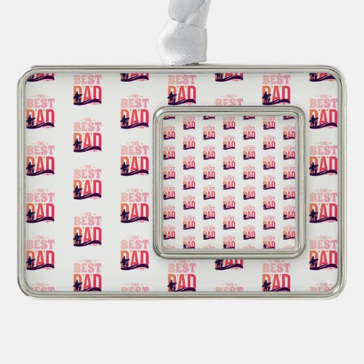 De Beste Papa Ooit Verzilverd Omlijst Ornament (Voorkant)