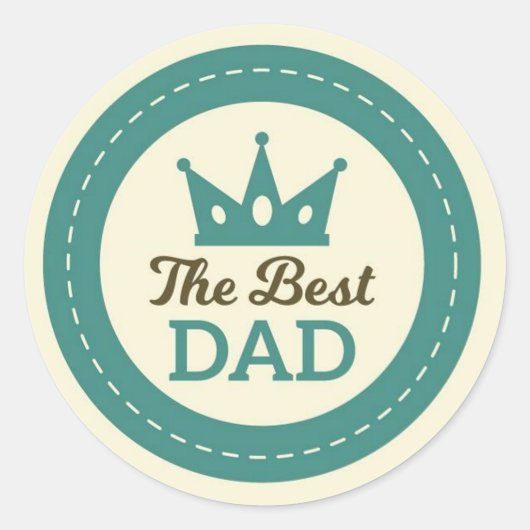 De Beste Papa Ronde Sticker (Voorkant)