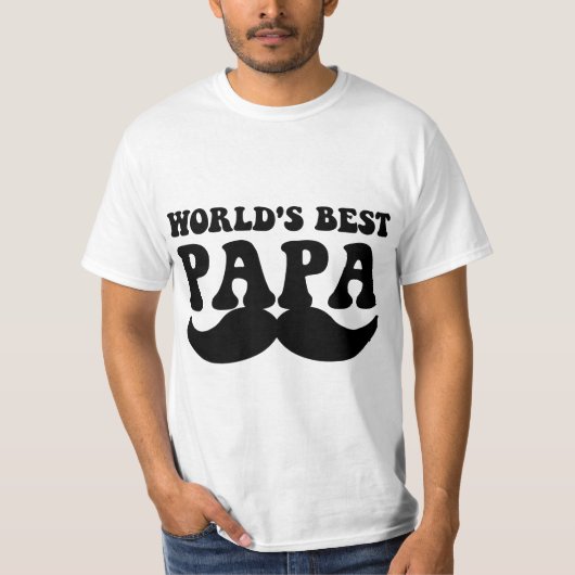 De beste papa snor ter wereld t-shirt (Voorkant)
