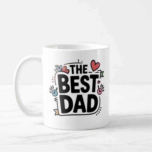 De beste papa tekst ontwerp koffiemok (Links)