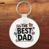 De beste papa tekst ontwerp sleutelhanger (Achterkant)
