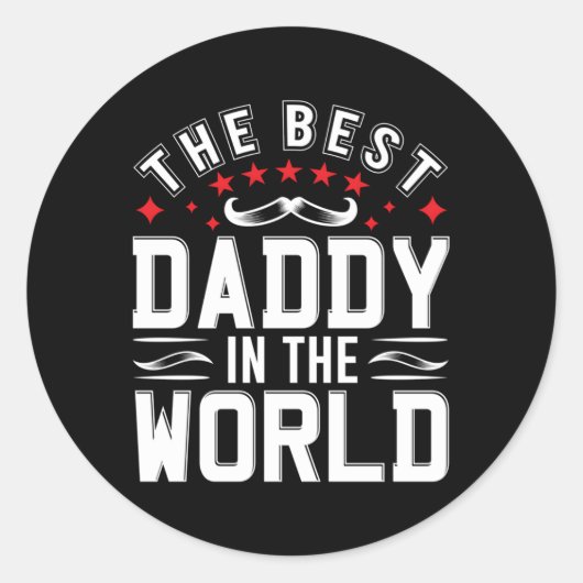 De beste papa ter wereld Vader Vaderdag Ronde Sticker (Voorkant)