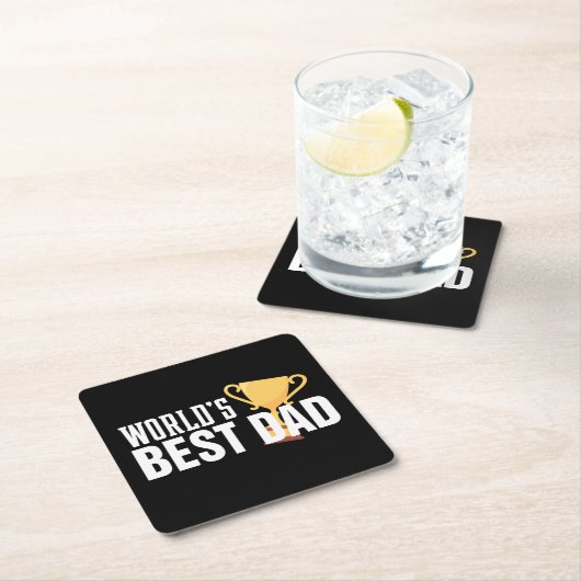 De beste papa typografie trofee ter wereld | ONDER Kartonnen Onderzetters (Insitu)
