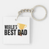 De beste papa typografie trofee ter wereld | SLEUT Sleutelhanger (Achterkant)