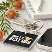 De beste papa typografie trofee ter wereld | SLEUT Sleutelhanger (Voorkant Rechts)