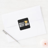 De beste papa typografie trofee ter wereld | STICK Vierkante Sticker (Envelop)
