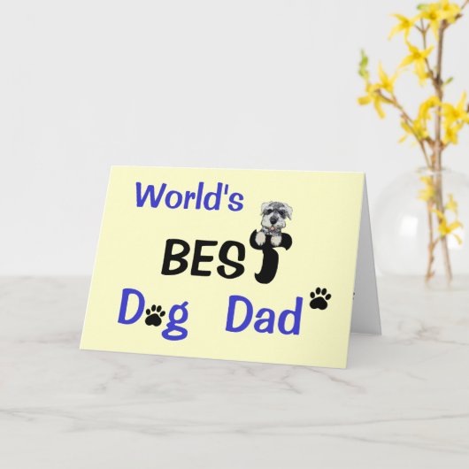 De beste Papa van de Hond Kaart (Gele Bloem)