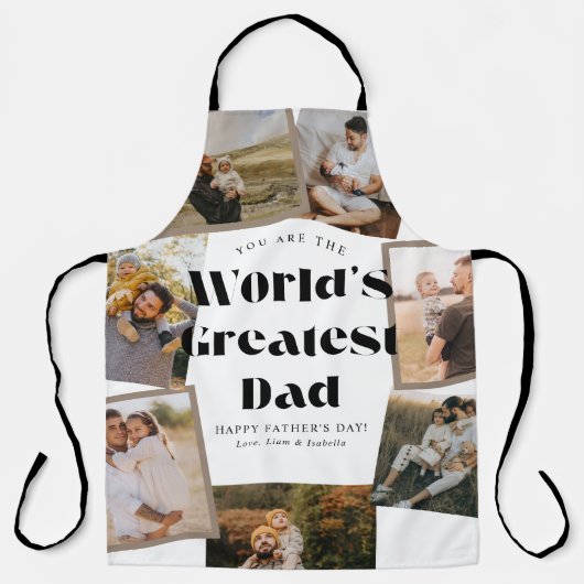 De Beste Papa van de Wereld 7 Fotocollage Schort (Voorkant)